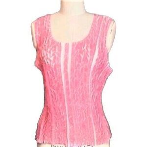 Hugging Kisses Women's Size 4 Pink & White Tank Top